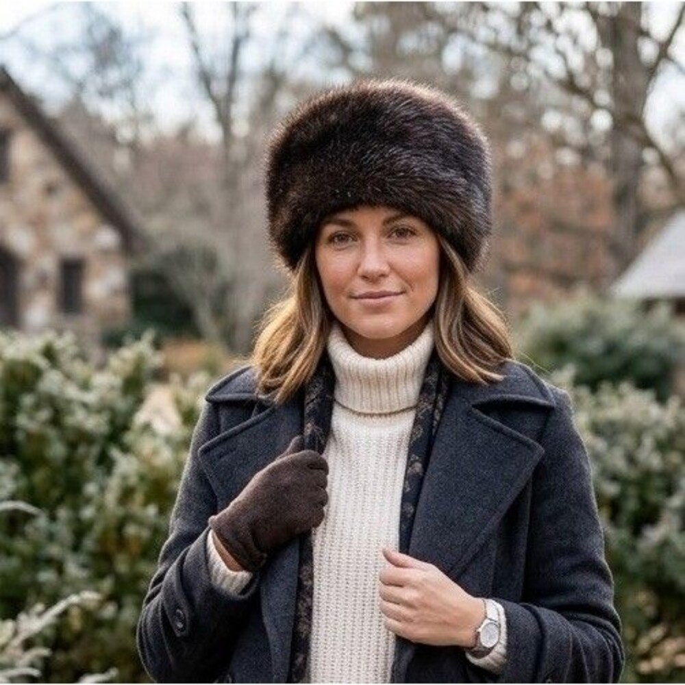 DPC Vintage Style Faux Fur Pillbox Russian Cossack Hat Brown One Size OSFM